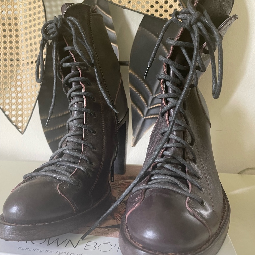 Ann Demeulemeester Triple Lace Talon Ankle Boots - Picture 5 of 5